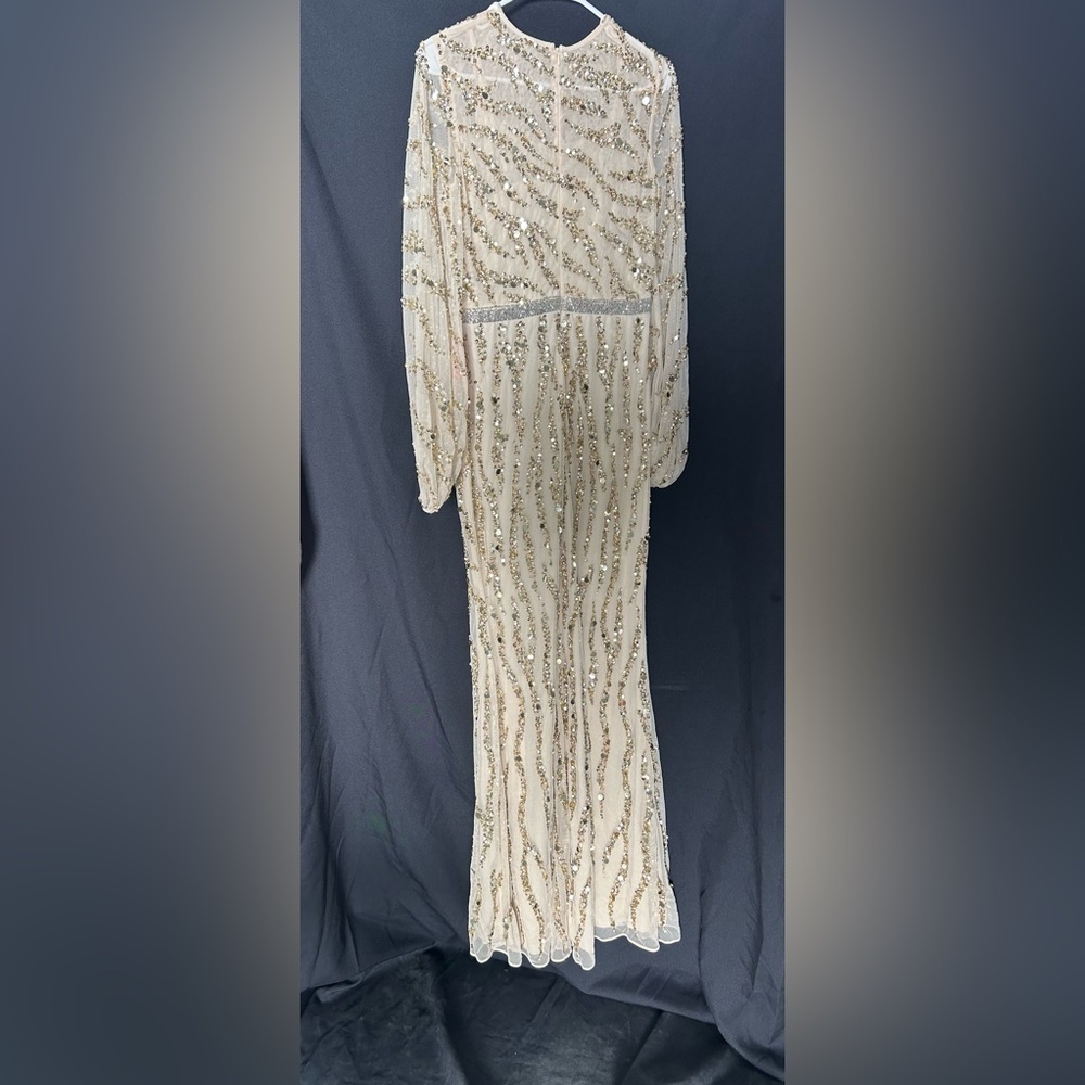 MAC DUGGAL 93789 NWT Embellished High Neck Puff Sleeve Trumpet Gown - Picture 5 of 7